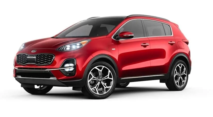 2021-Kia-Sportage-Overview a close up of a car with Holden Arboretum in the background