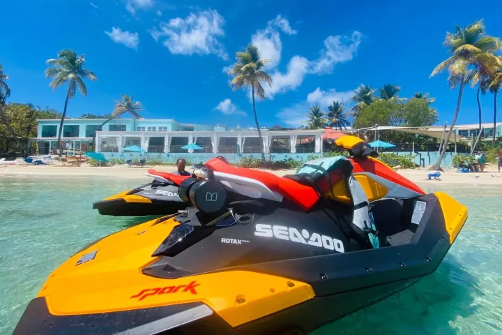 a small boat in a body of water